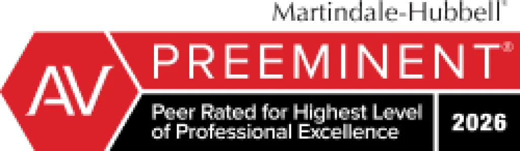Martindale-Hubbell AV Preeminent, peer rated for highest level of professional excellence